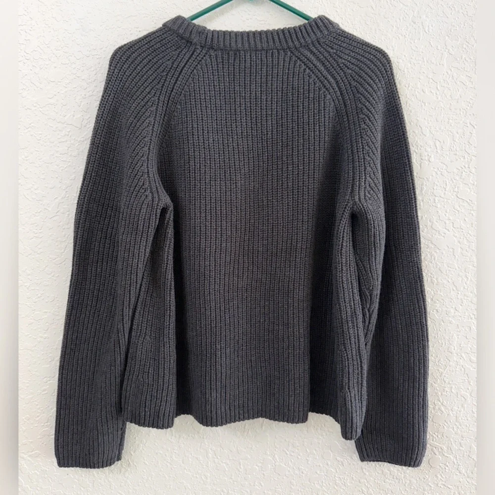 Quince Charcoal Ribbed Crewneck Sweater - Picture 4 of 12